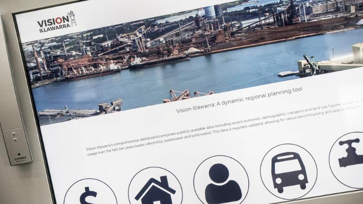 Photo of the Vison Illawarra online planning tool homepage