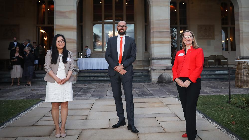Zaiping Guo, Antoine van Oijen and Jennifer Martin at the 2020 NSW Premier's Prizes for Science and Engineering