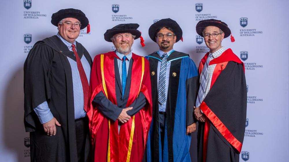 Professor Will Price, second from left, with colleagues from the Faculty of Engineering and Information Sciences. Photo: Andy Zakeli