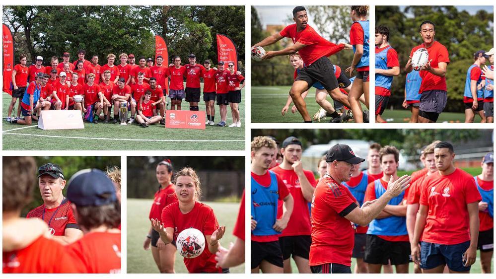 Scenes from a coaching session with the UOW Crusaders Global Rugby Program in Sydney