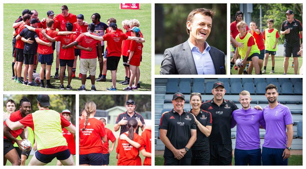 Scenes from a coaching session with the UOW Crusaders Global Rugby Program in Wollongong