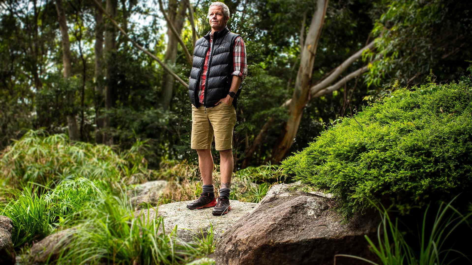 Alex Mackay standing on a rock