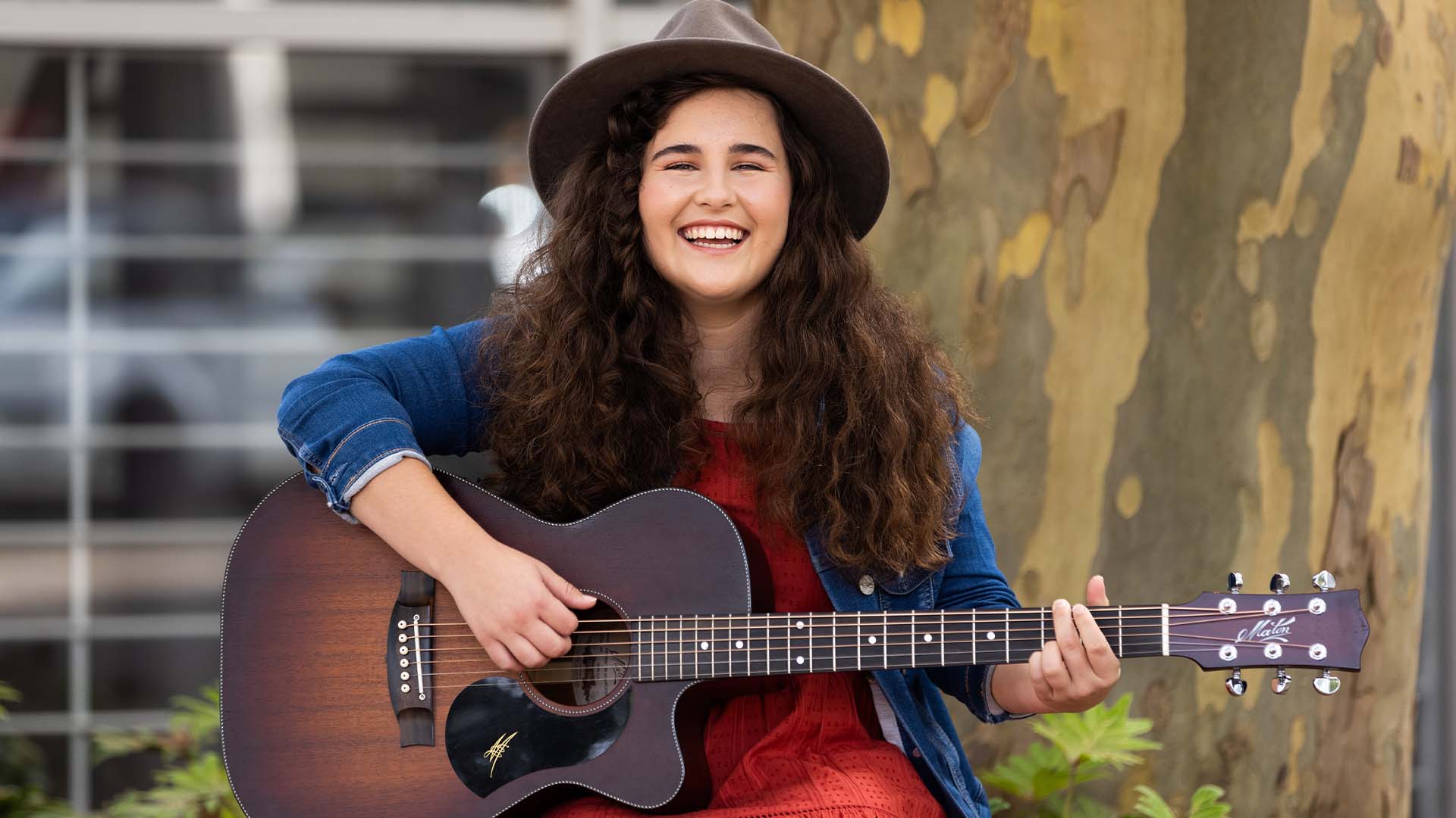 Student with guitar