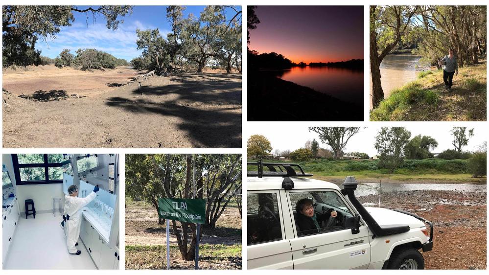 Images of Dr Reka Fulop and Murray Darling Basin locations