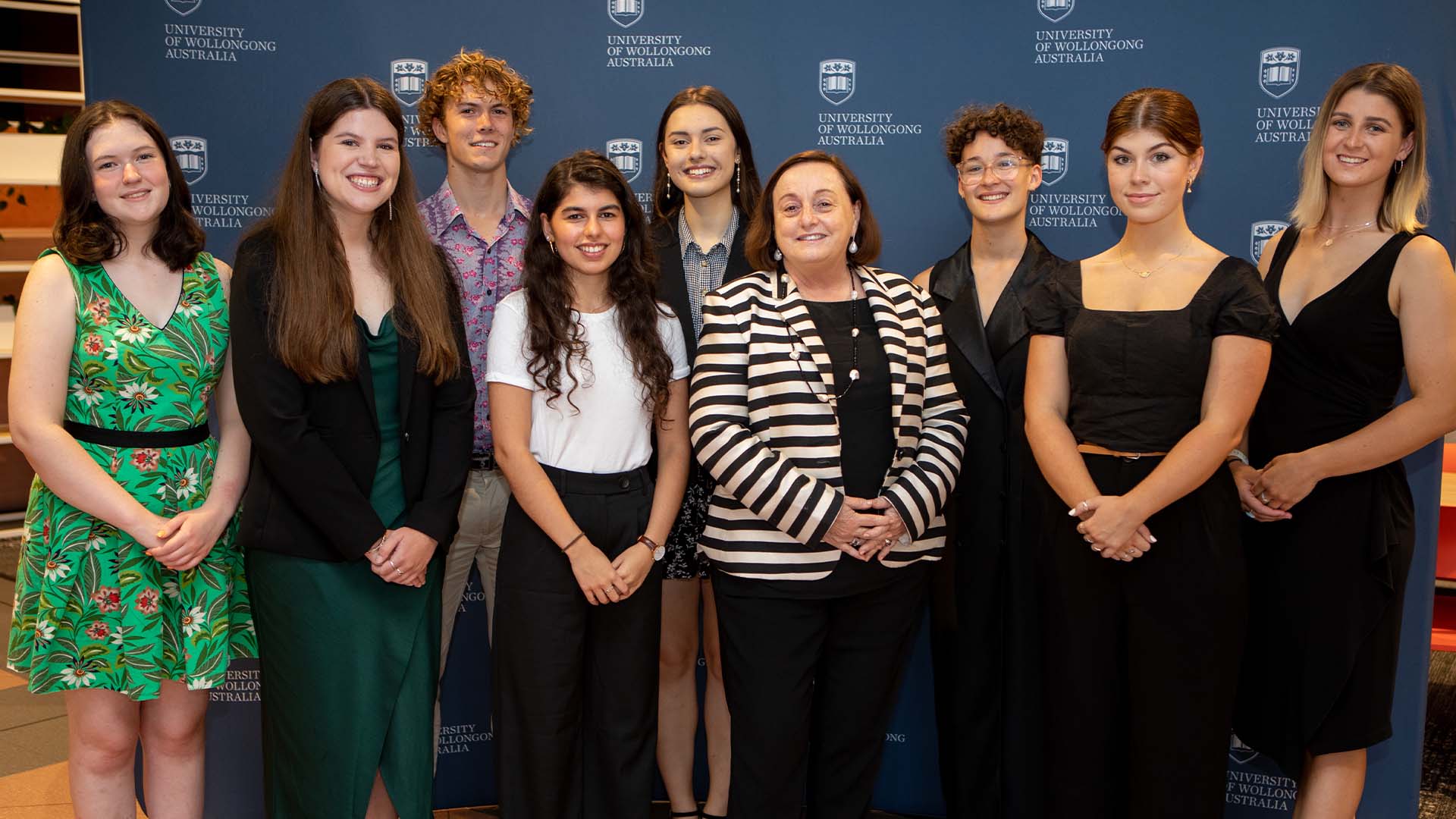 Scholarship recipients with the VC, Patricia M. Davidson