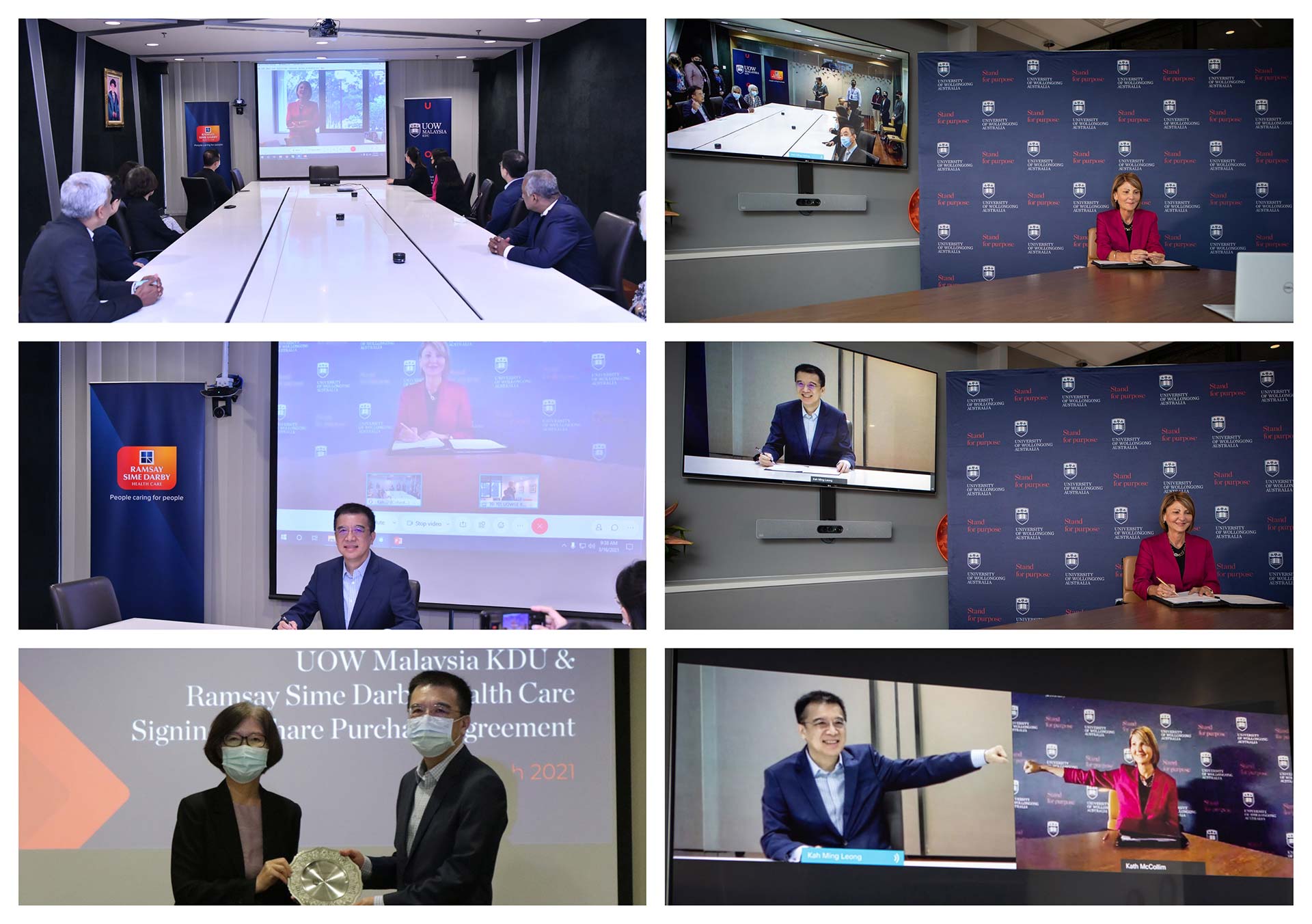 Collage of images from virtual agreement signing