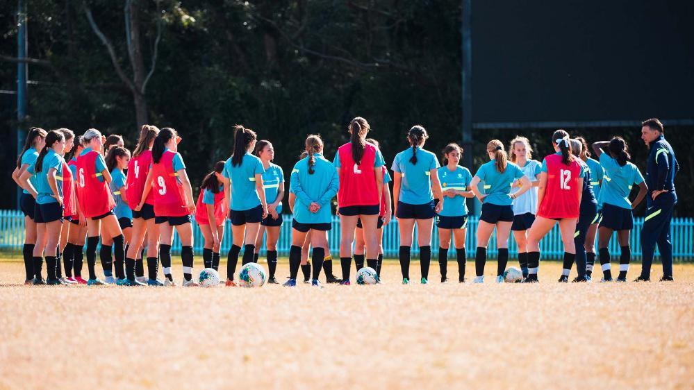 Football players take part in a Young Matildas training camp at UOW