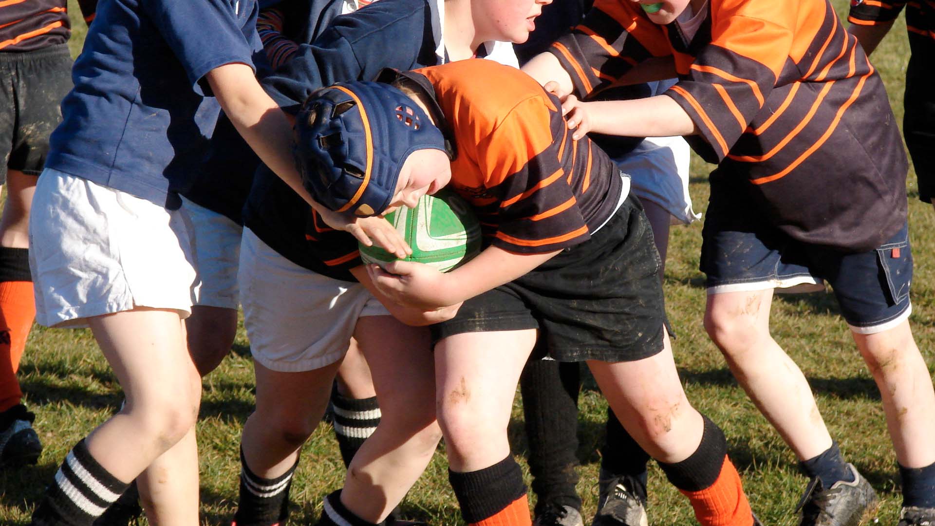 Children play rugby