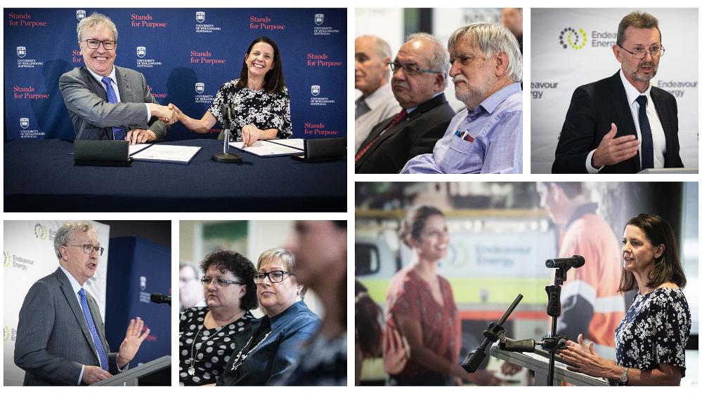 Collage from signing of Endeavour Energy UOW MOU for APQRC 8 November 2019