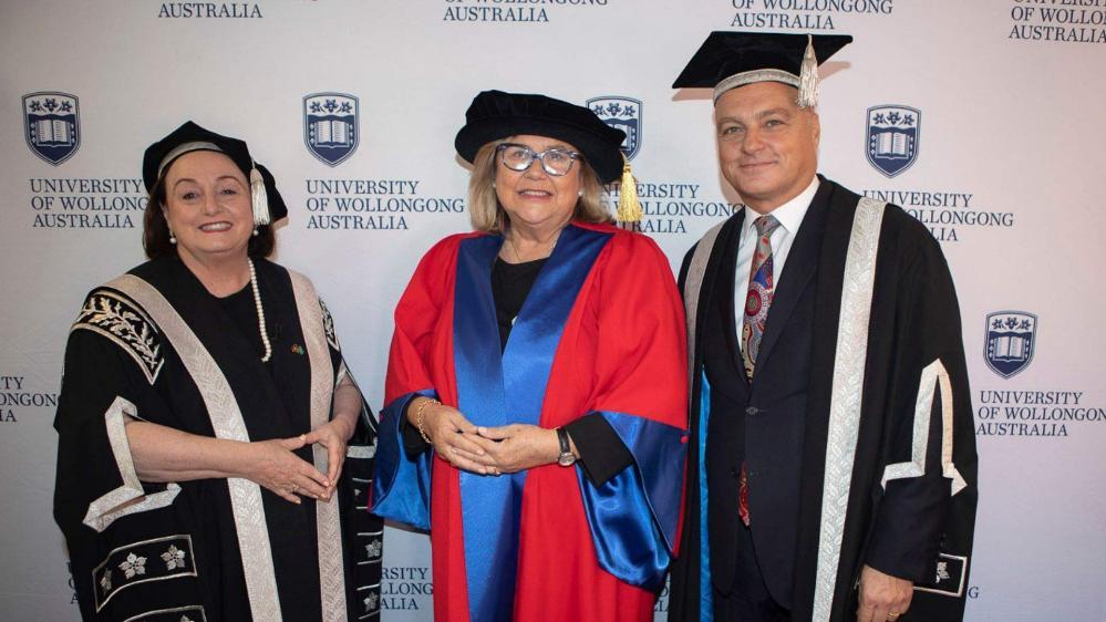 Vice-Chancellor Patricia M Davidson, Kim McKay, and Senior Deputy Vice-Chancellor Alex Frino. Photo: Mark Newsham