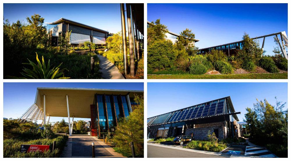A collage of photos of the Sustainable Buildings Research Centre